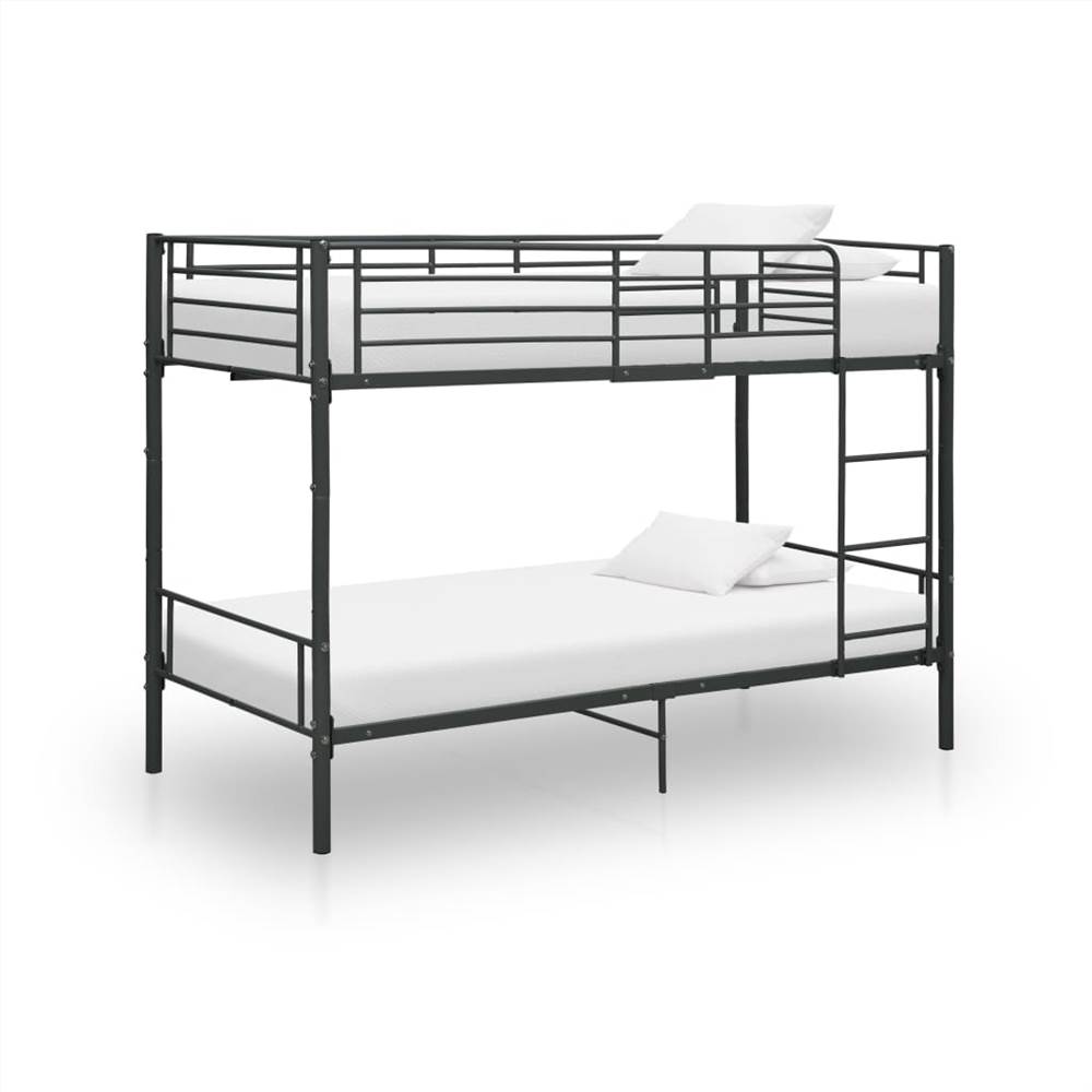 Bunk Bed Black Metal 90x200 cm