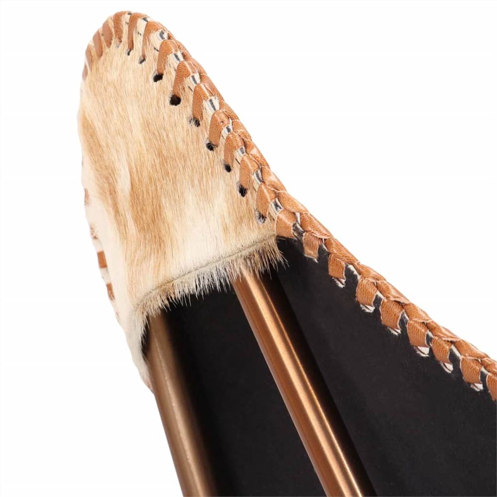 Butterfly Chair Brown And White Genuine Goat Leather 11 Butterfly Chair Brown and White Genuine Goat Leather