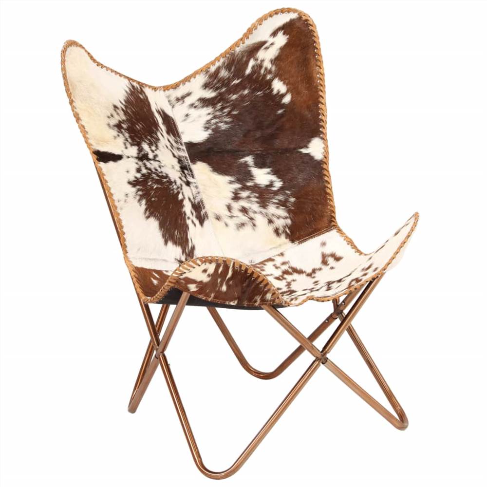 Butterfly Chair Brown And White Genuine Goat Leather 15 Butterfly Chair Brown and White Genuine Goat Leather