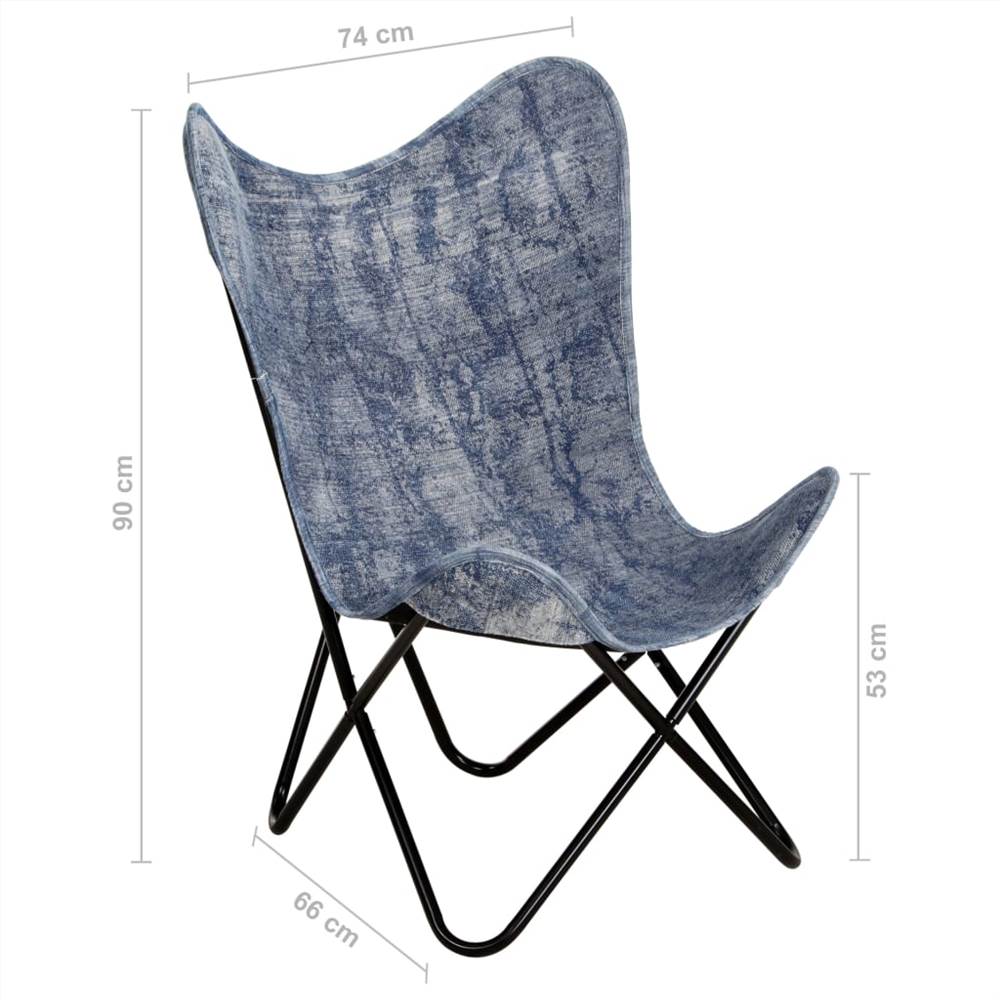 Butterfly Chair Indigo Blue Canvas 12 Butterfly Chair Indigo Blue Canvas