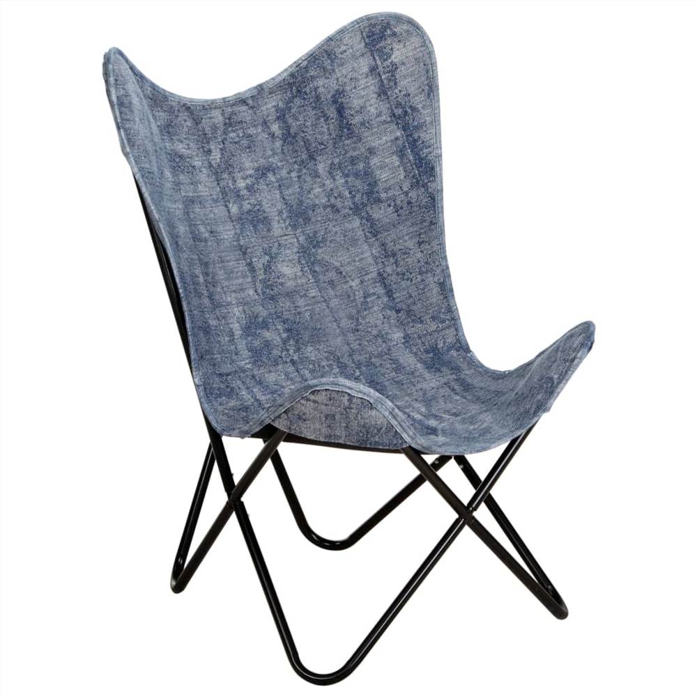 Butterfly Chair Indigo Blue Canvas 14 Butterfly Chair Indigo Blue Canvas