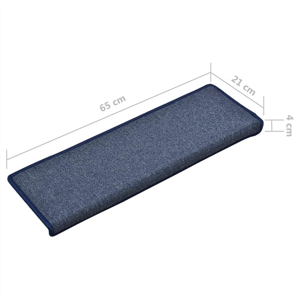 Carpet Stair Treads 15 pcs 65x25 cm Blue