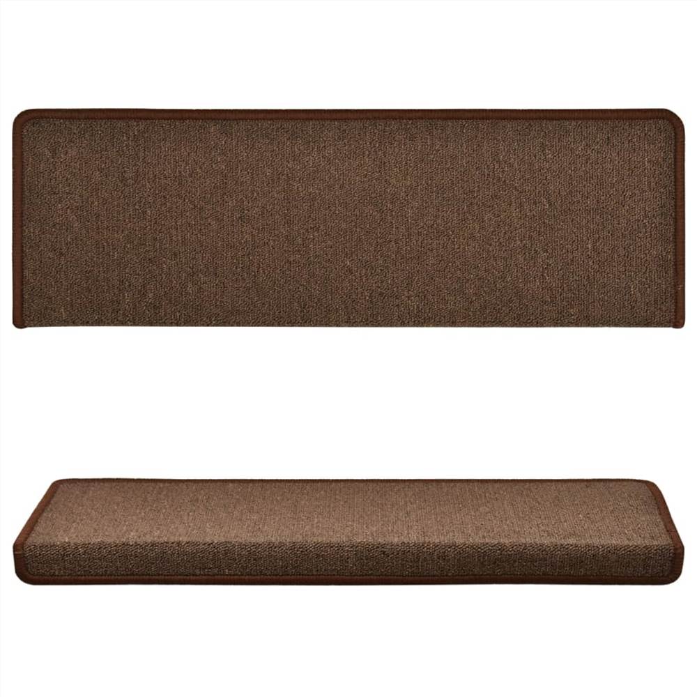 Carpet Stair Treads 15 pcs 65x25 cm Brown