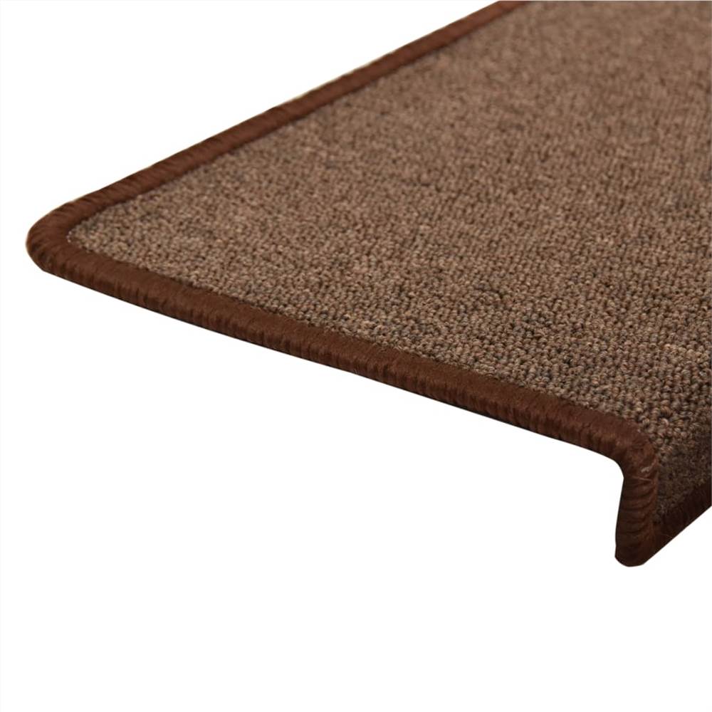 Carpet Stair Treads 15 pcs 65x25 cm Brown