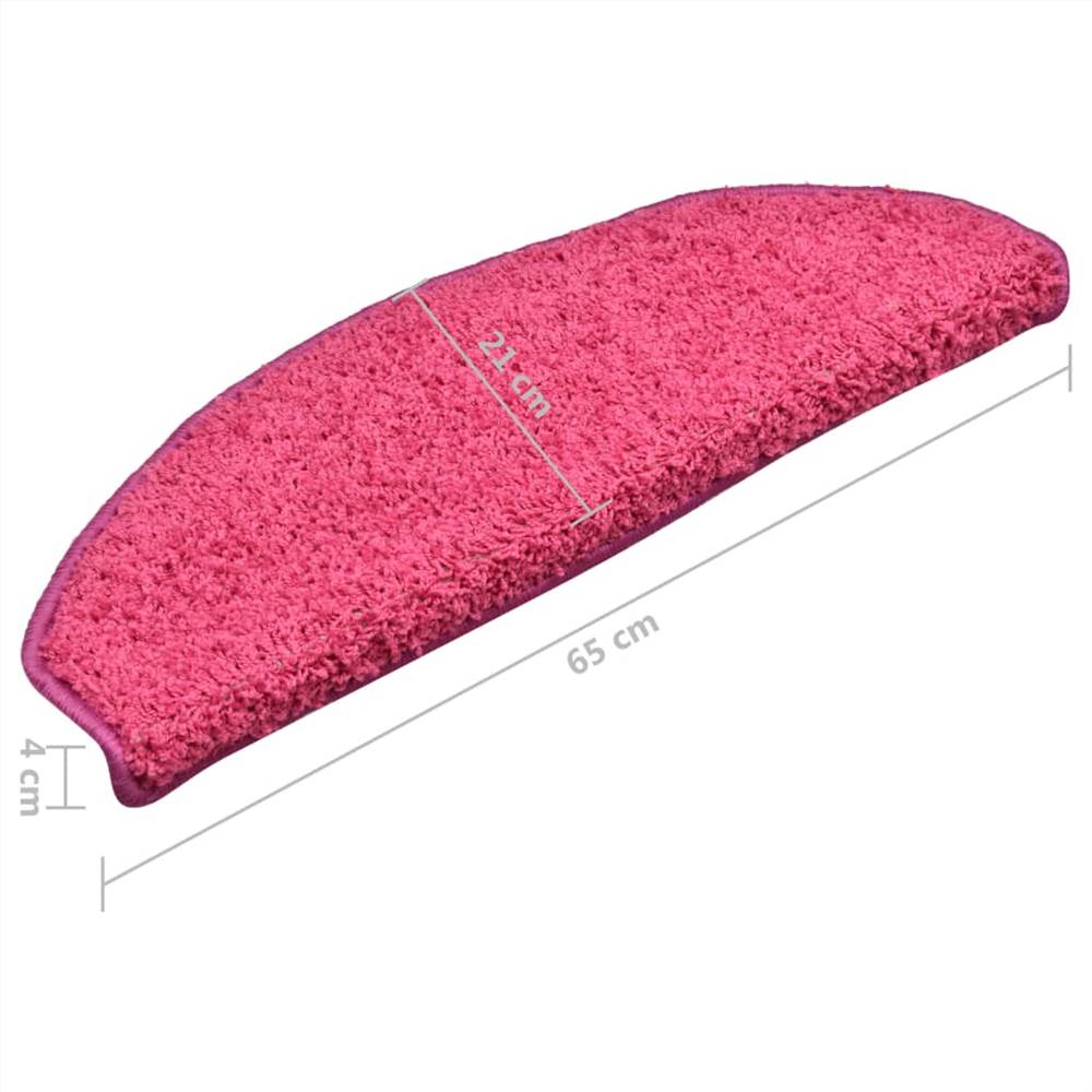 Carpet Stair Treads 15 pcs Pink 65x21x4 cm