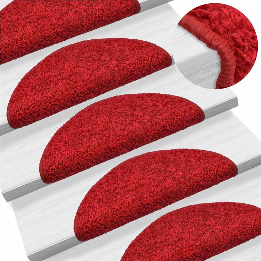 

Carpet Stair Treads 15 pcs Red 56x20 cm