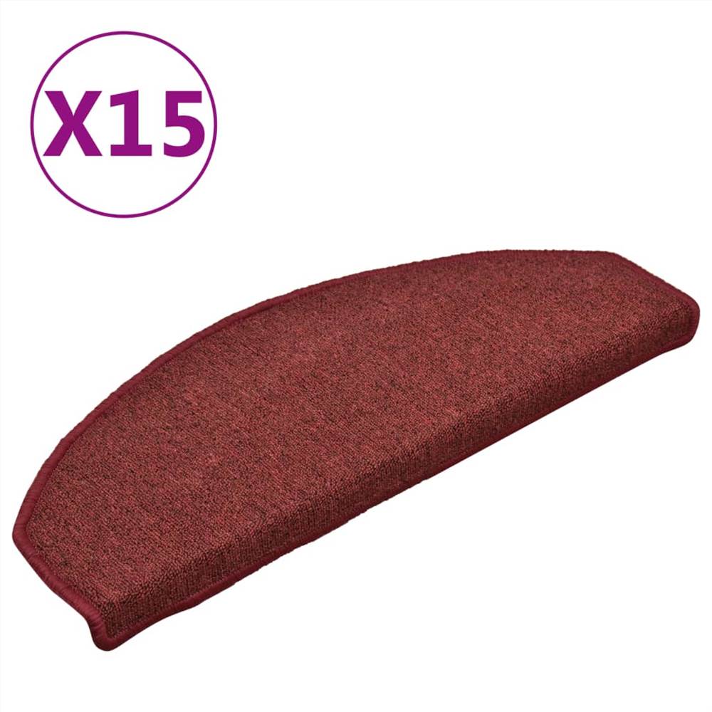 Carpet Stair Treads 15 pcs Red 65x24x4 cm