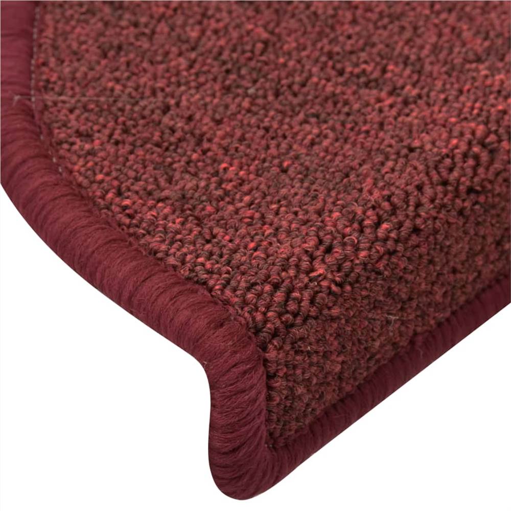 Carpet Stair Treads 15 pcs Red 65x24x4 cm