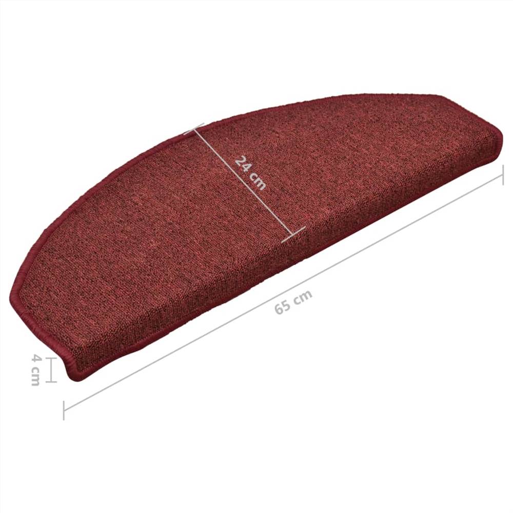 Carpet Stair Treads 15 pcs Red 65x24x4 cm