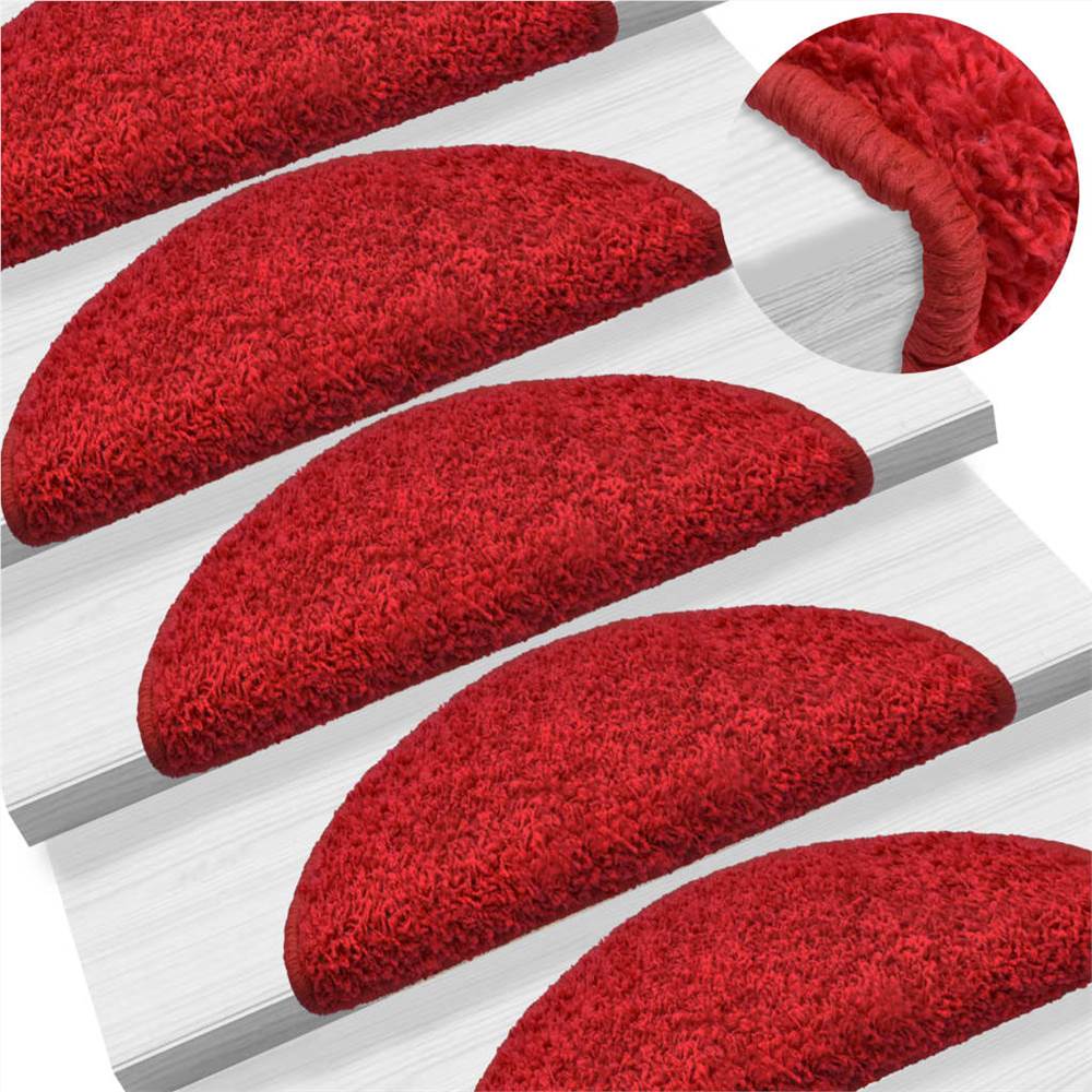 

Carpet Stair Treads 15 pcs Red 65x25 cm