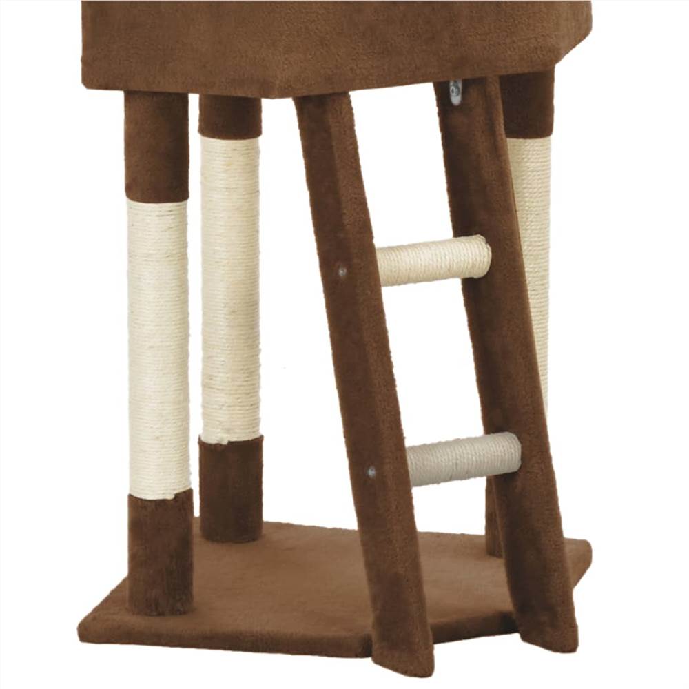 Cat Tree with Sisal Scratching Post Brown 180 cm