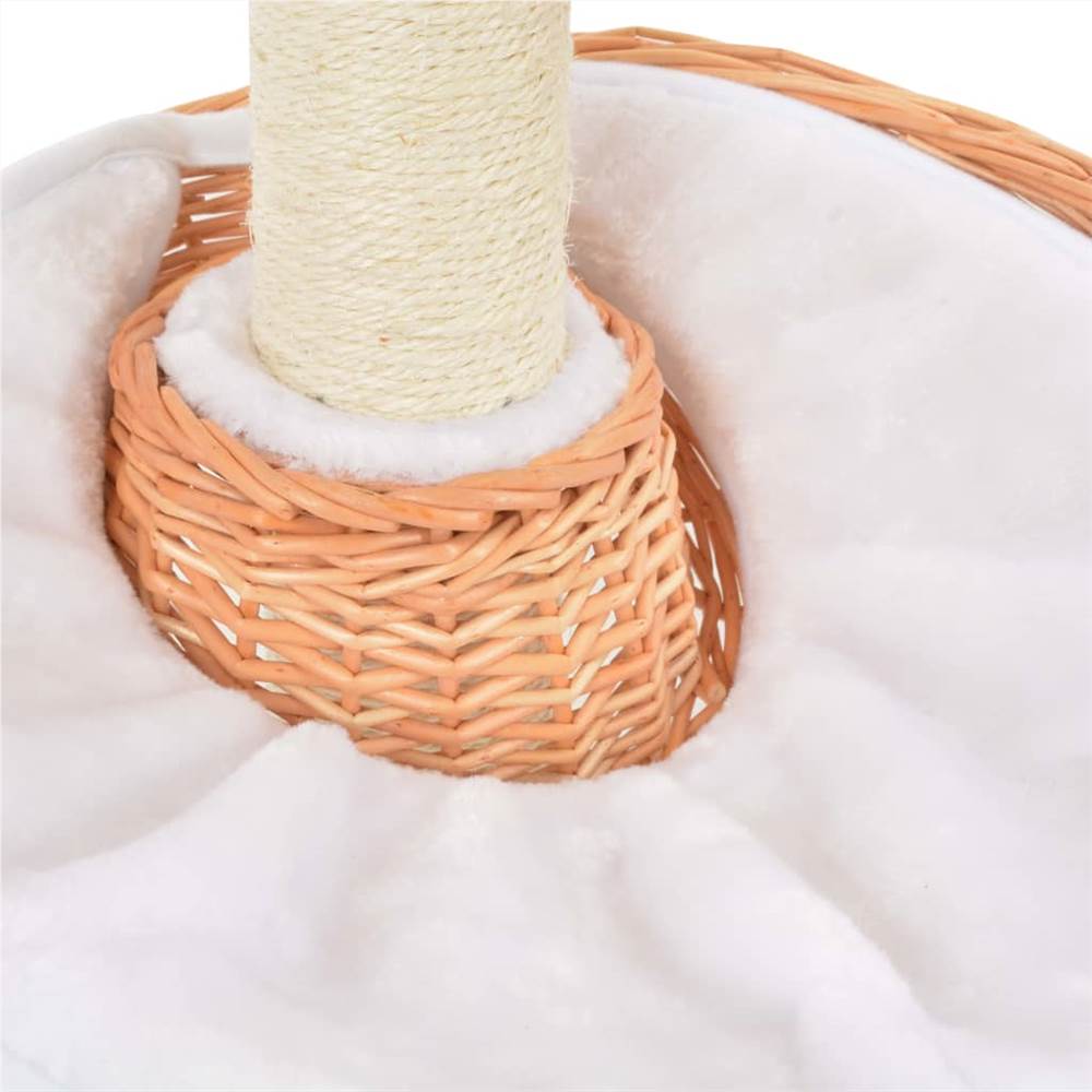 Cat Tree with Sisal Scratching Post Natural Willow Wood