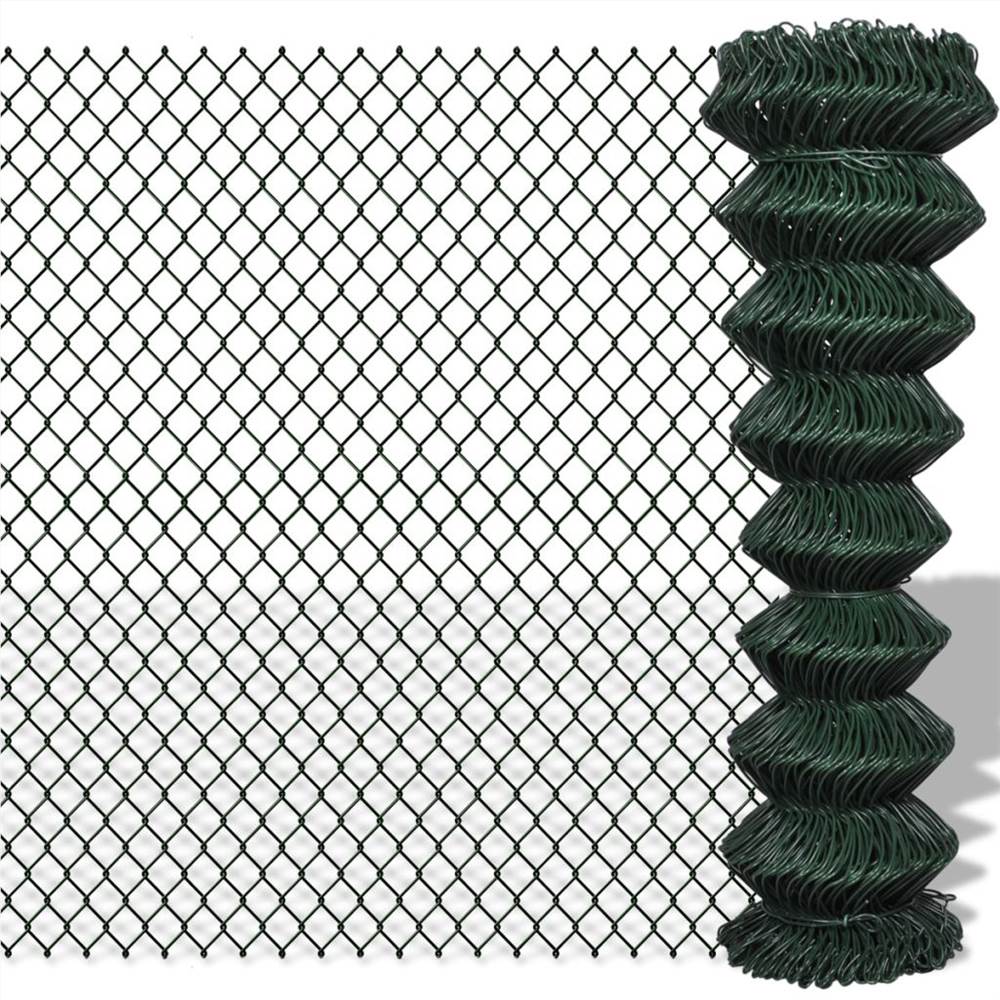 Chain Link Fence Steel 1,5x15 m Green