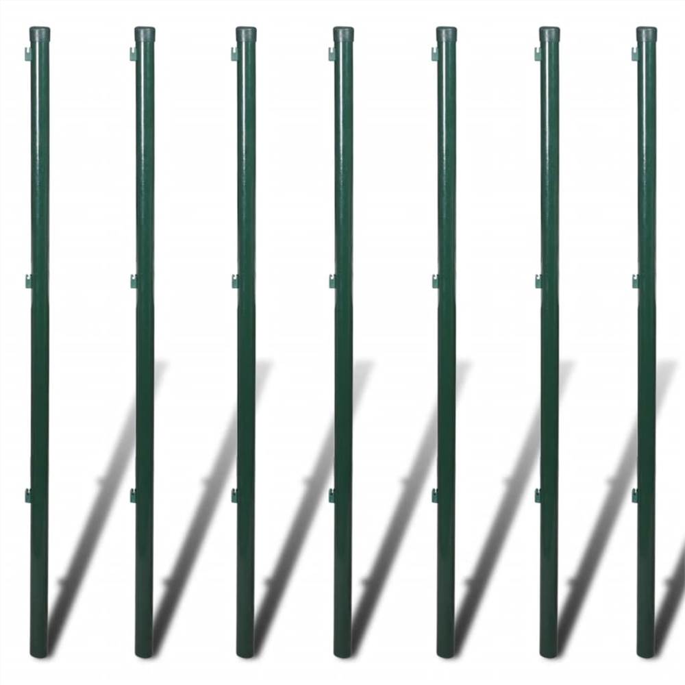 Chain Link Fence with Posts Galvanised Steel 1.5x15 m Green