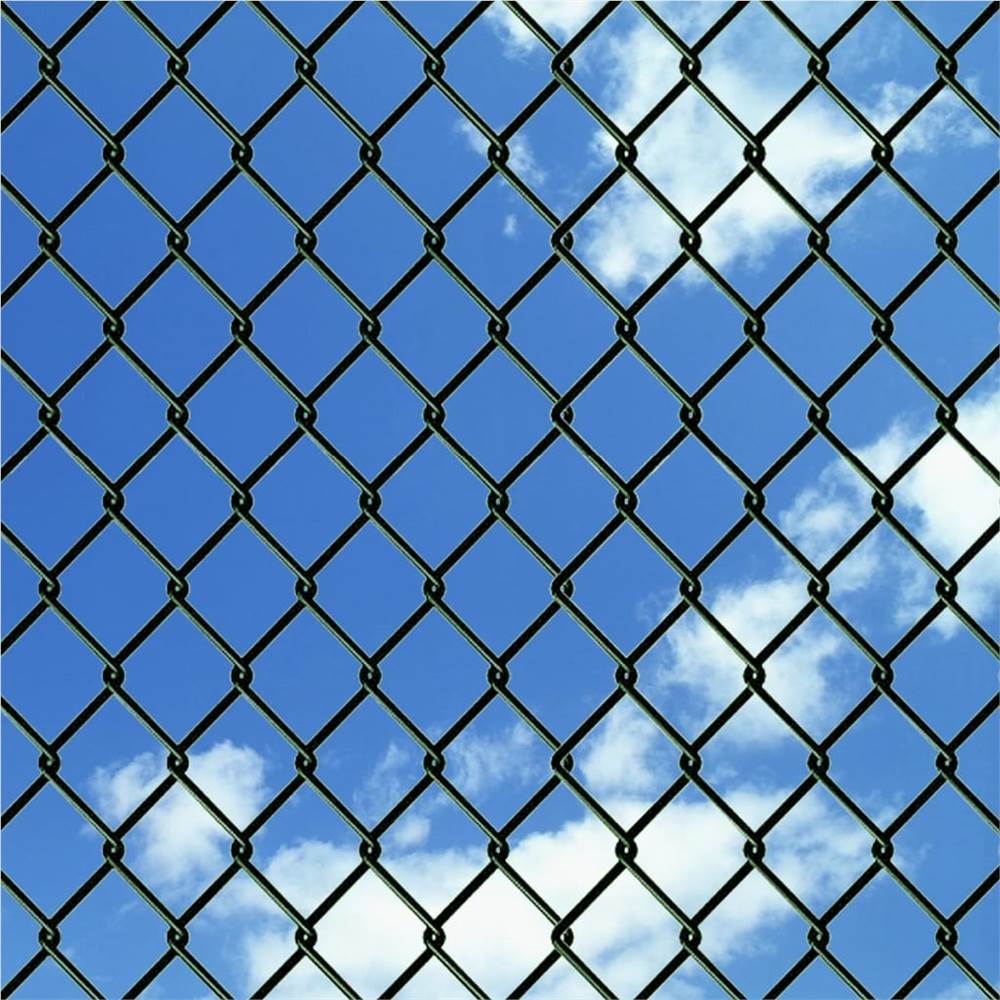 Chain Link Fence with Spike Anchors 1.97x25 m Green