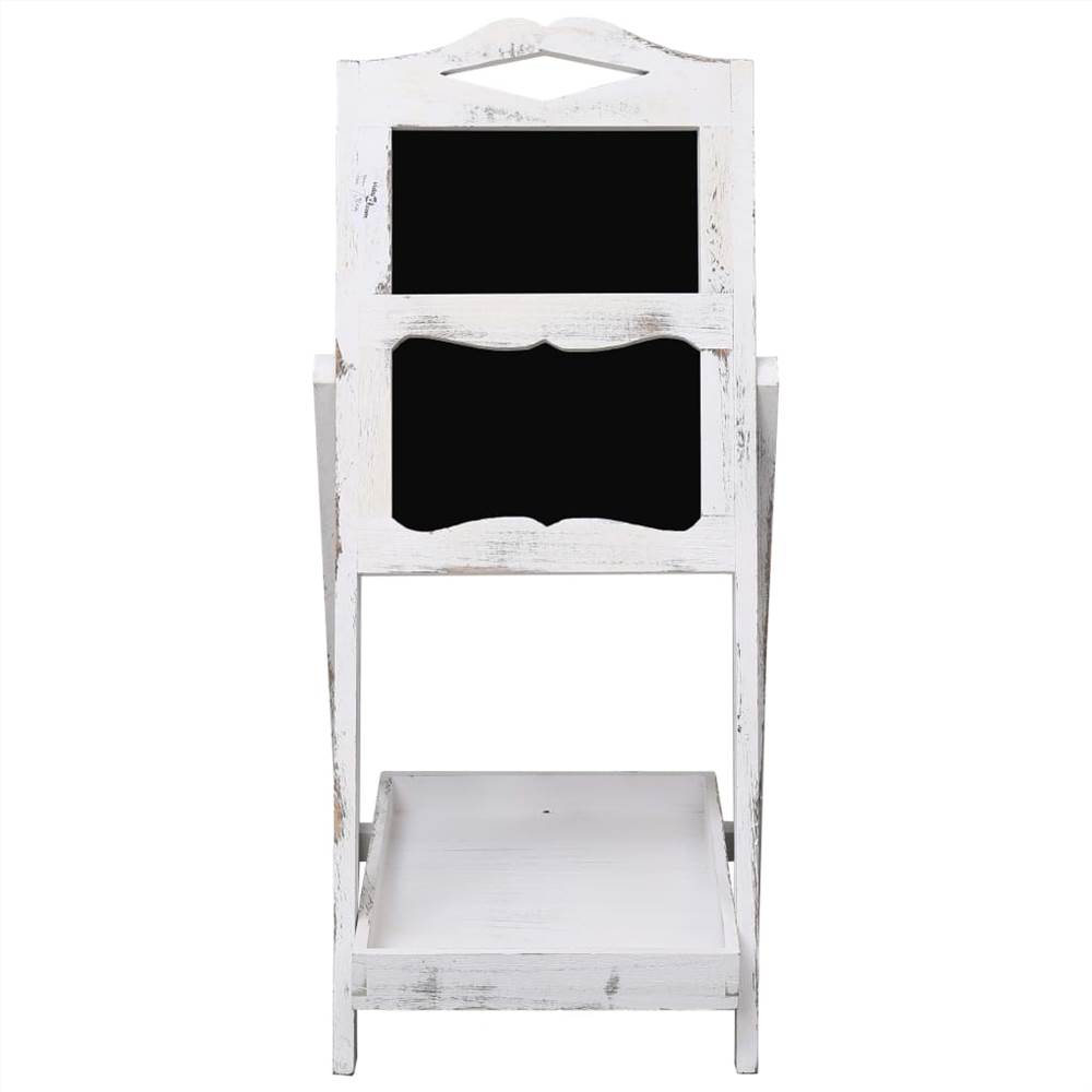 Chalkboard Display Stand White 33x39x75 cm Wood