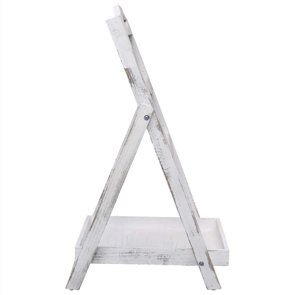 Chalkboard Display Stand White 33x39x75 cm Wood