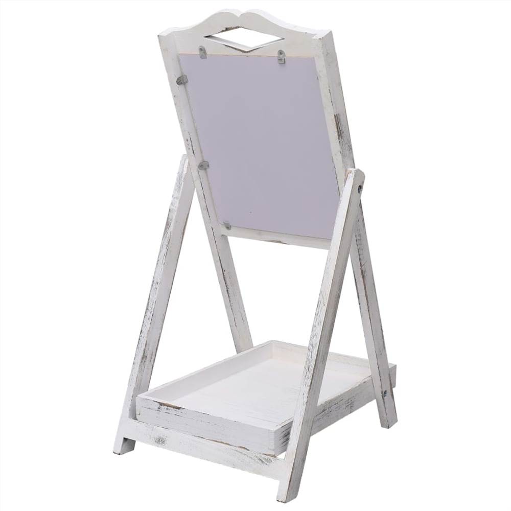 Chalkboard Display Stand White 33x39x75 cm Wood