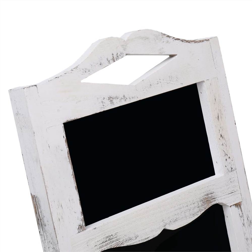 Chalkboard Display Stand White 33x39x75 cm Wood