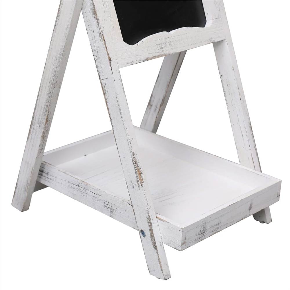 Chalkboard Display Stand White 33x39x75 cm Wood