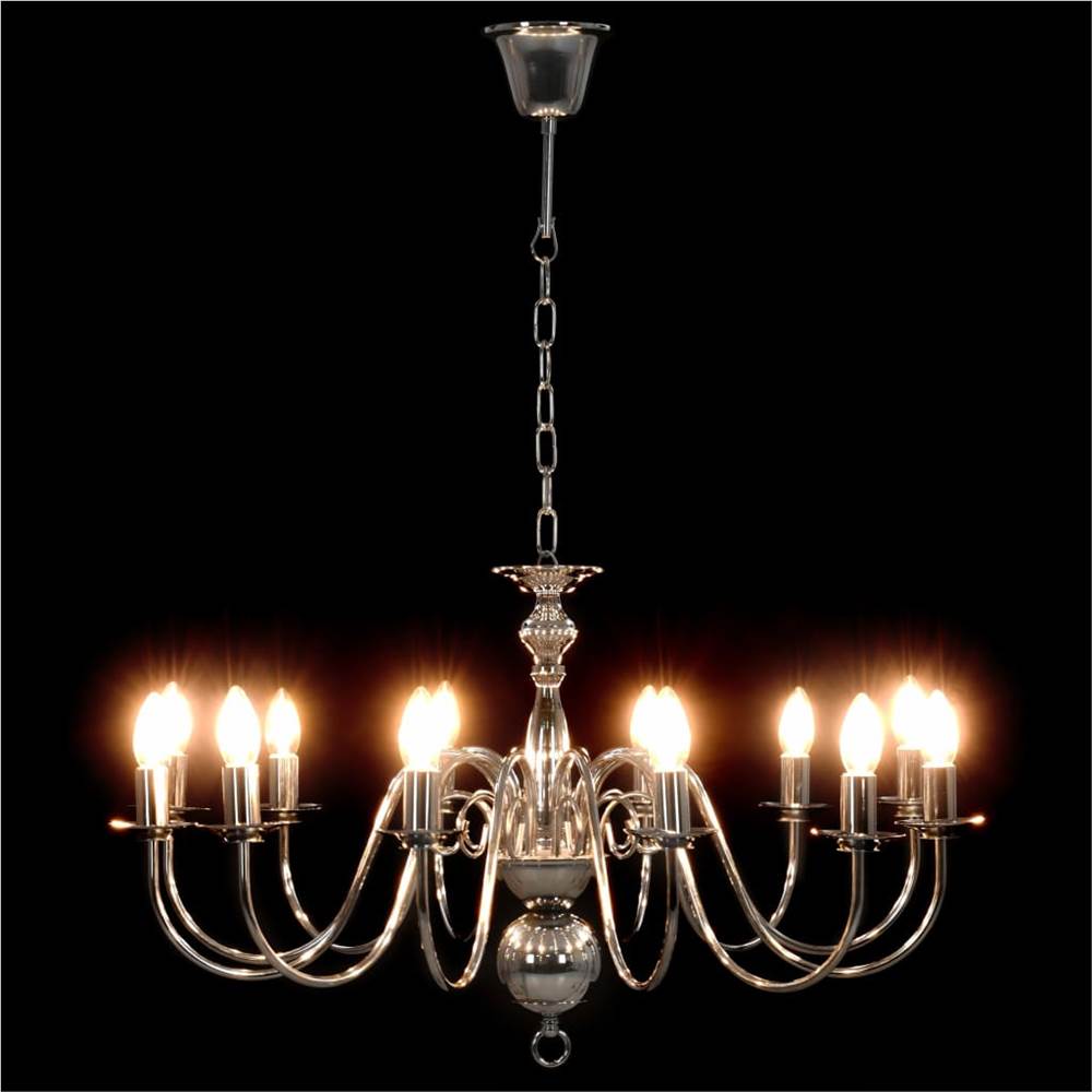 Chandelier Silver 12 x E14 Bulbs