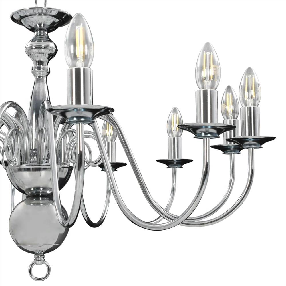 Chandelier Silver 12 x E14 Bulbs