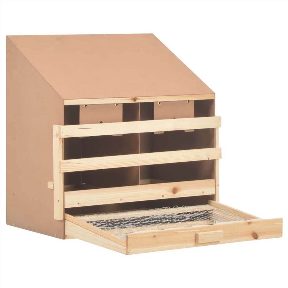 Chicken Laying Nest 2 Compartments 63x40x65 cm Solid Pine Wood