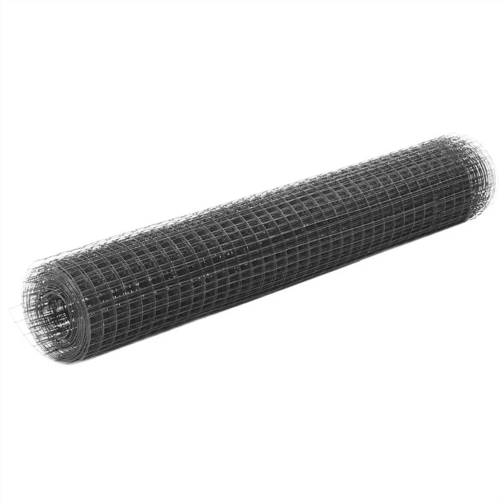 

Chicken Wire Fence Steel with PVC Coating 10x1 m Grey