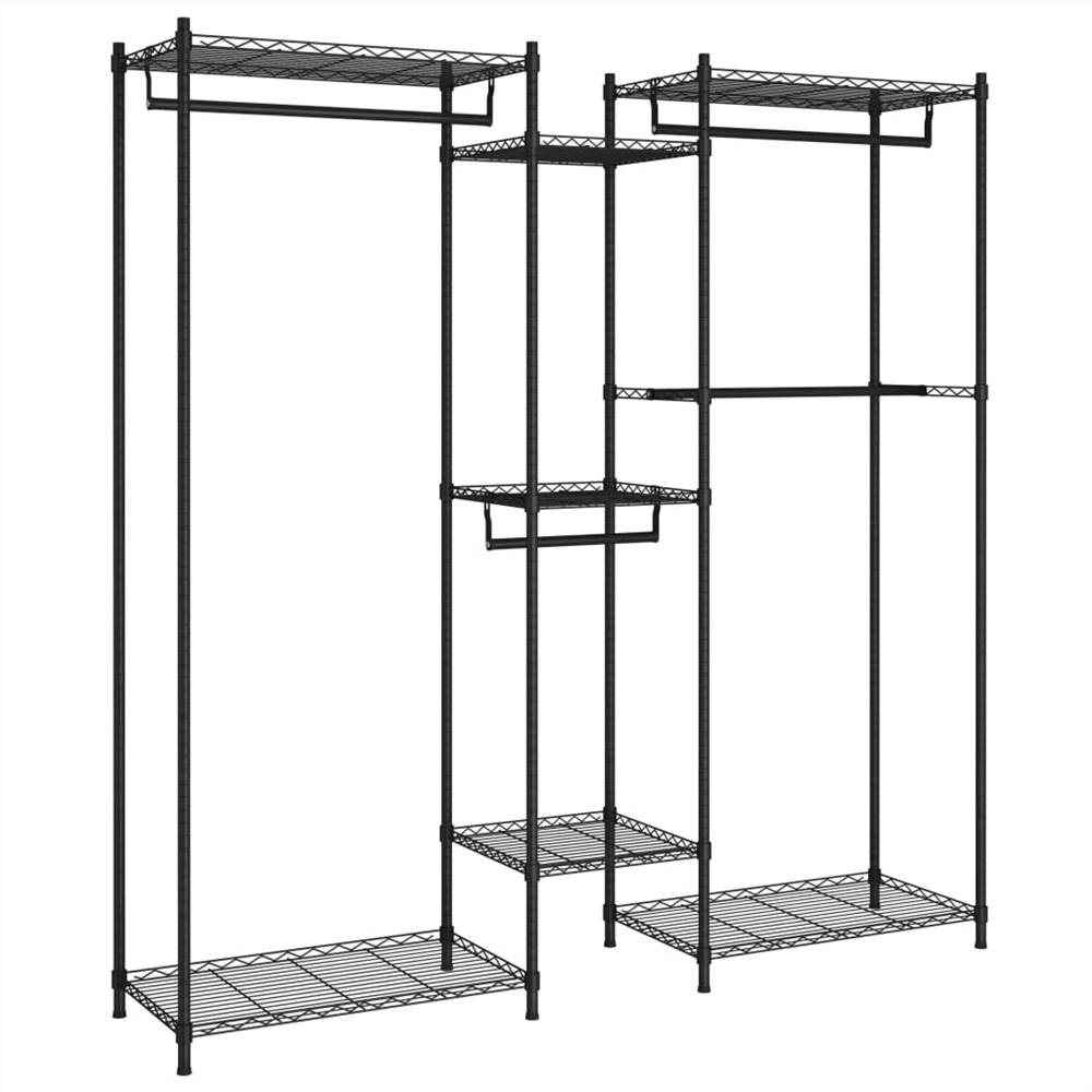 מתלה בגדים שחור 195x45x195 ס"מ 350 ק"ג