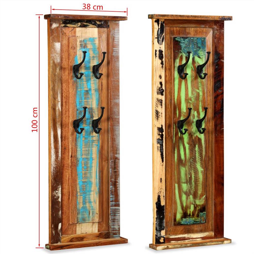 Coat Racks 2 pcs Solid Reclaimed Wood 38x100 cm