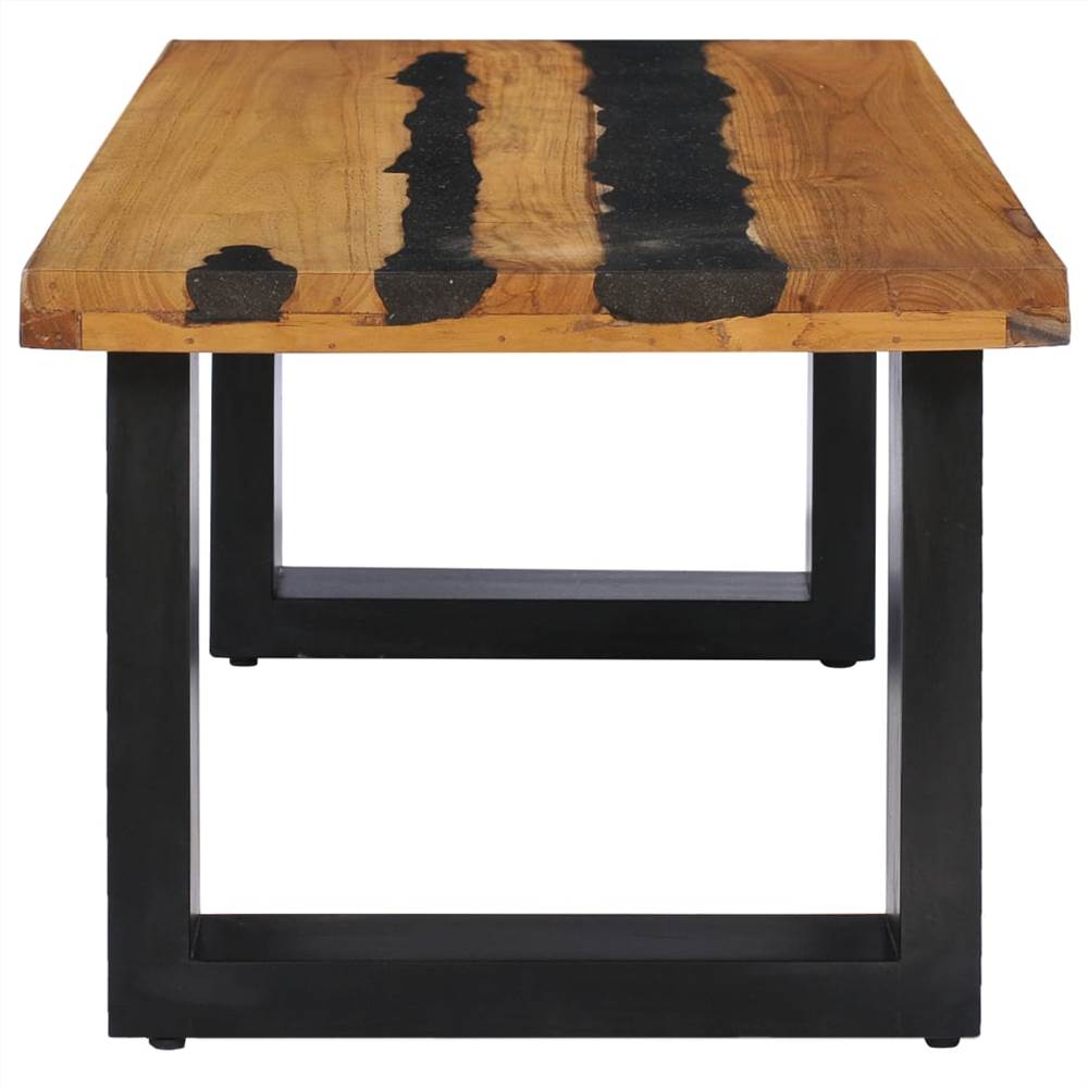 Coffee Table 100x50x40 cm Solid Teak Wood and Lava Stone