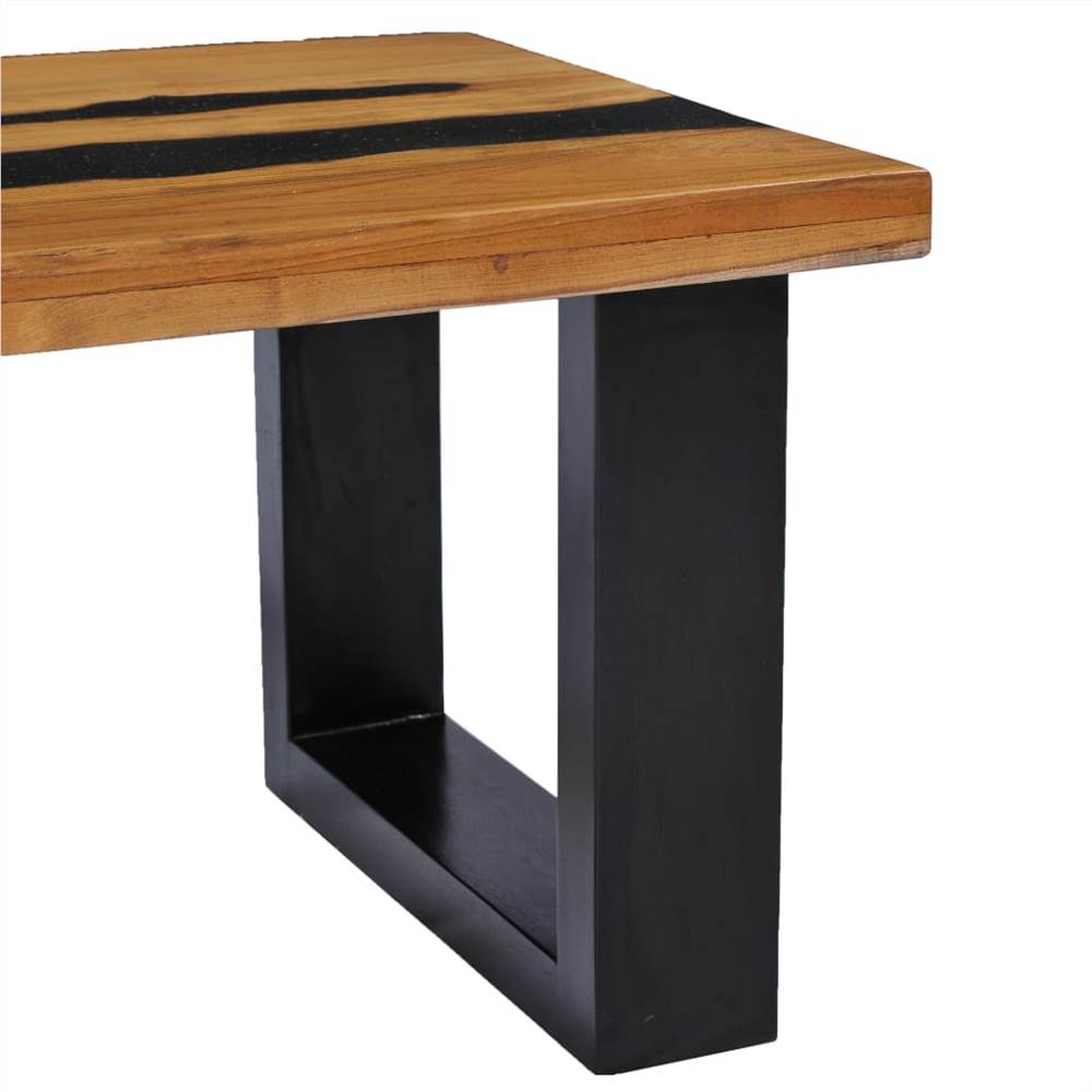 Coffee Table 100x50x40 cm Solid Teak Wood and Lava Stone