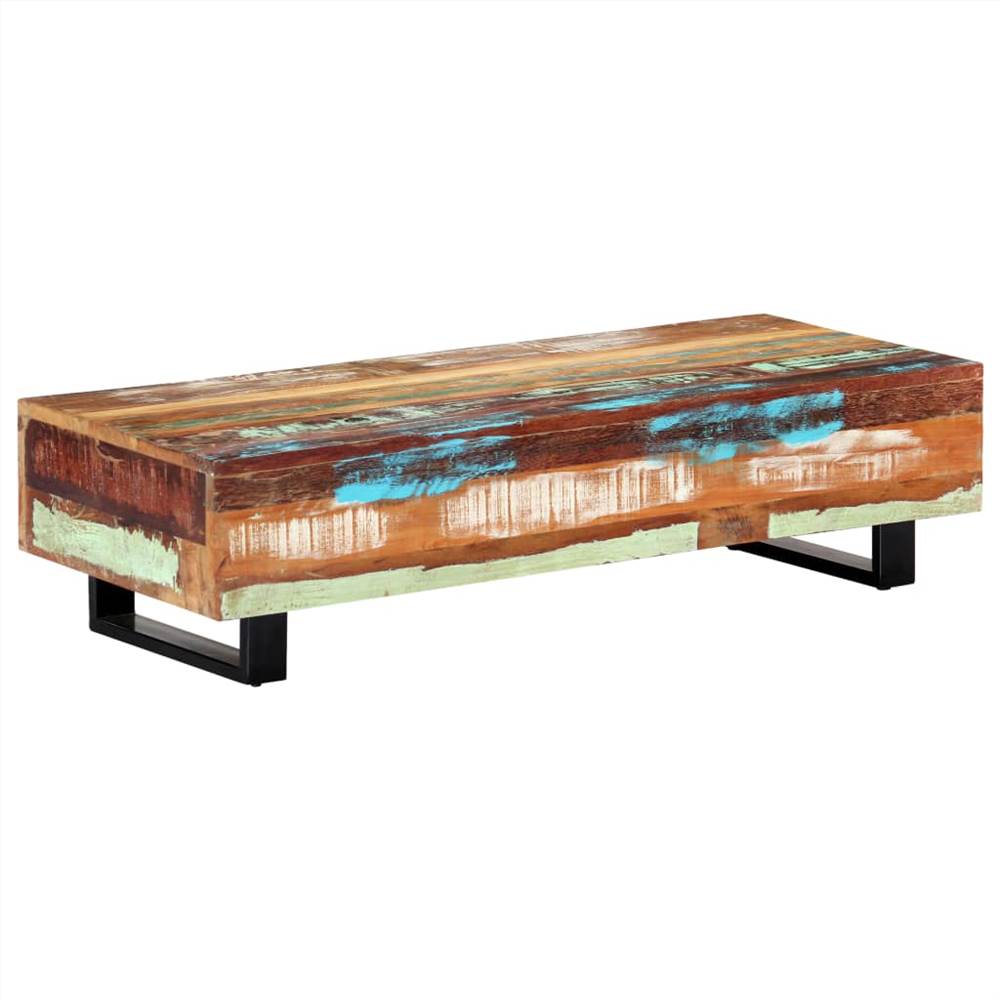 

Coffee Table 120x50x30 cm Solid Reclaimed Wood and Steel
