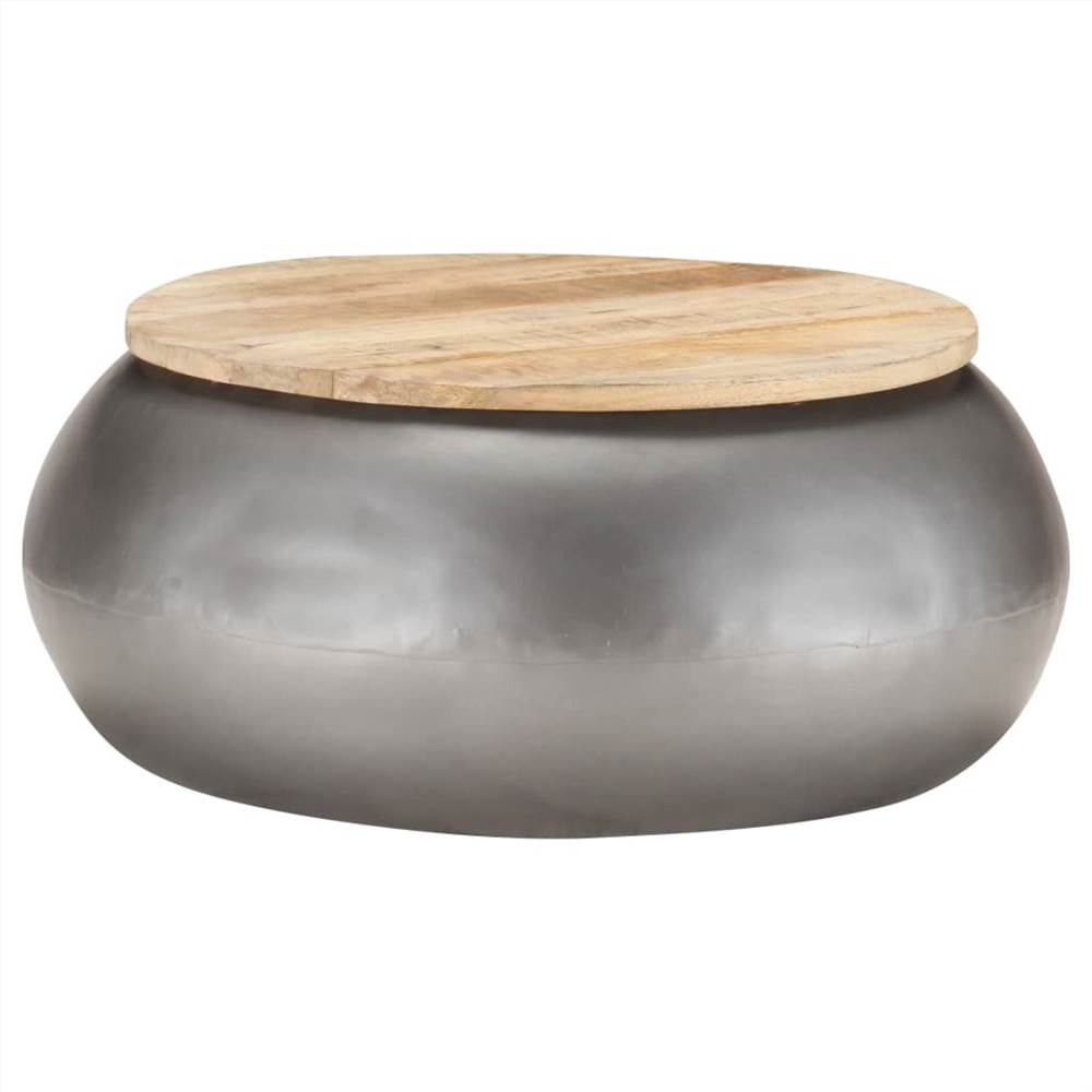 

Coffee Table Grey 68x68x30 cm Solid Mango Wood