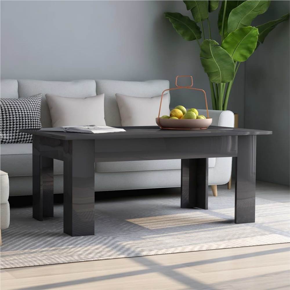 

Coffee Table High Gloss Grey 100x60x42 cm Chipboard