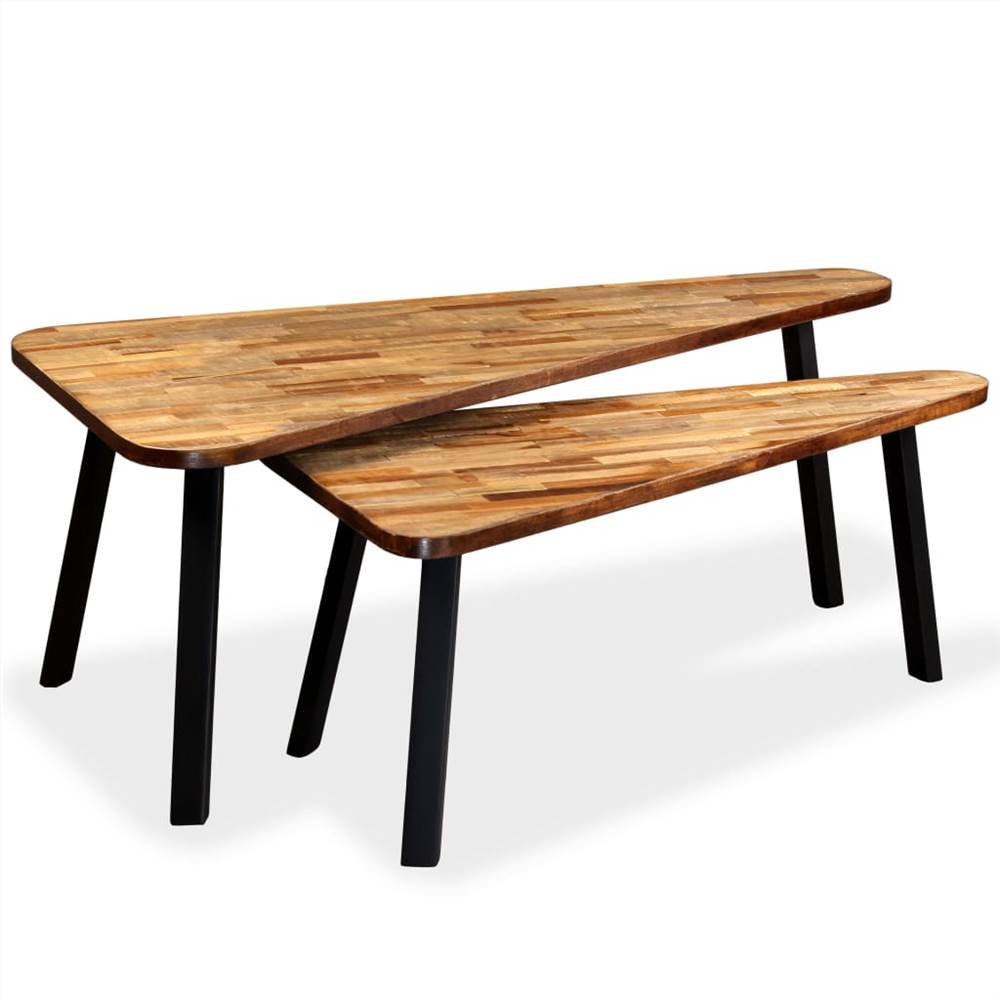 

Coffee Table Set 2 Pieces Reclaimed Teak