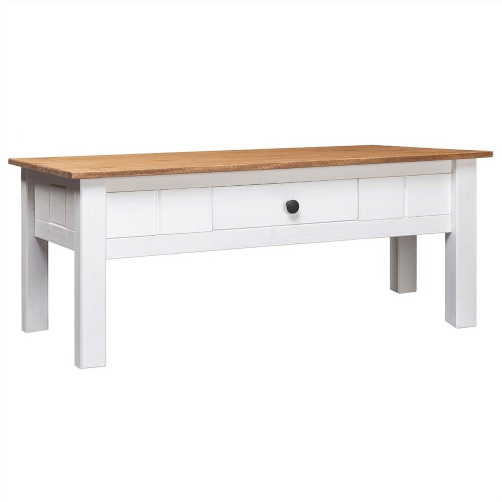 

Coffee Table White 100x60x45 cm Solid Pine Wood Panama Range