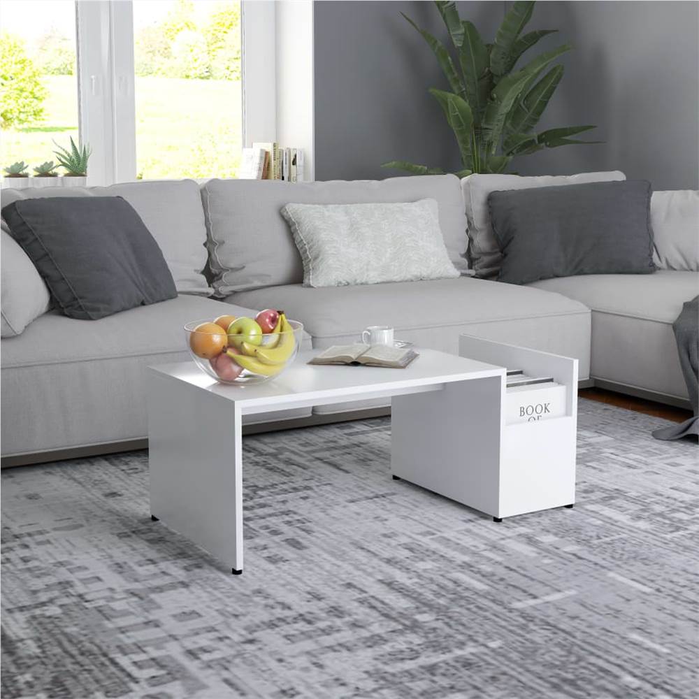 

Coffee Table White 90x45x35 cm Chipboard