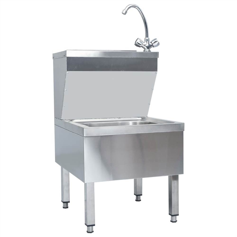 Commercial Hand Wash Sink With Faucet Freestanding Stainless Steel