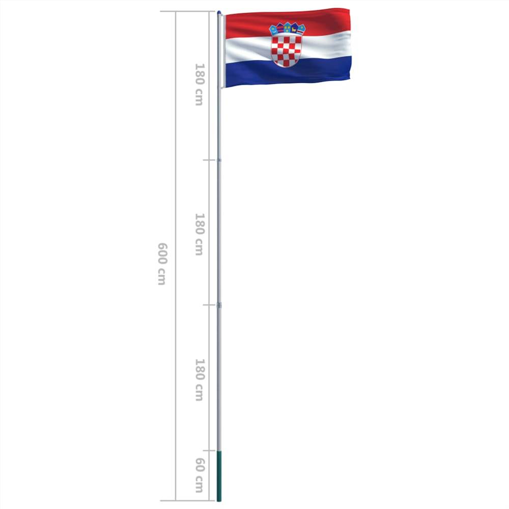 Croatia Flag and Pole Aluminium 6 m