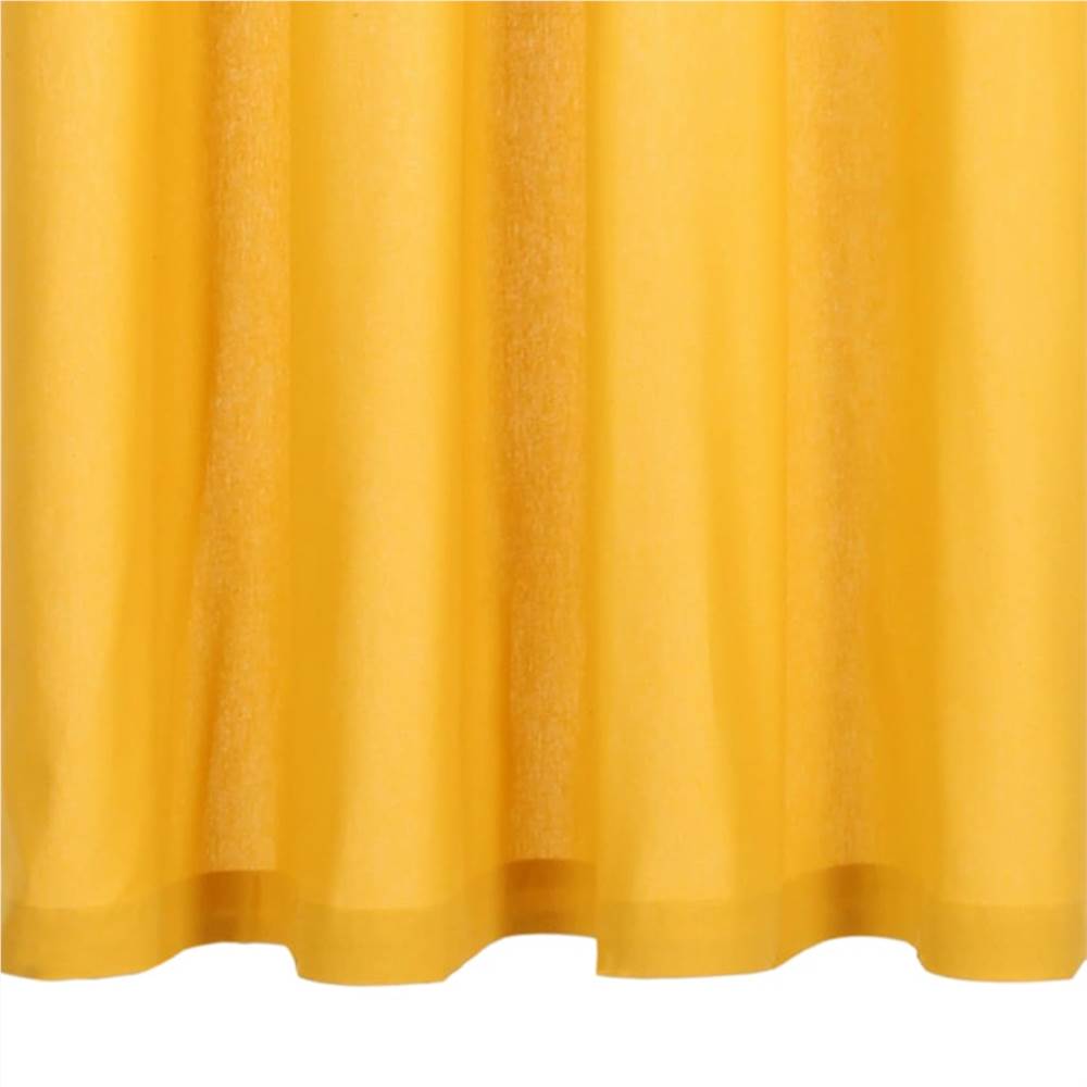 Curtains with Metal Rings 2 pcs Cotton 140x225 cm Yellow
