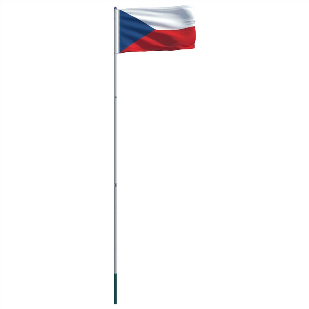 Czech Flag and Pole Aluminium 6 m