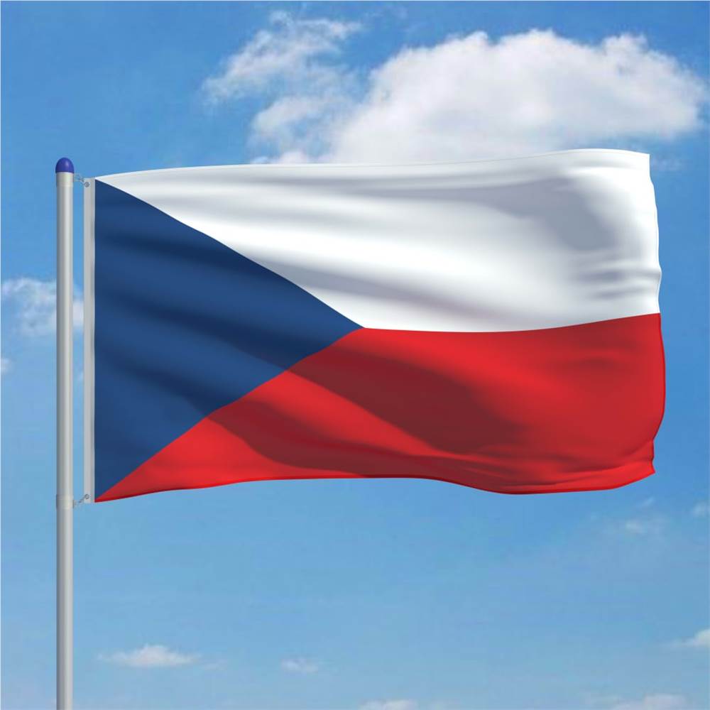 Czech Flag and Pole Aluminium 6 m