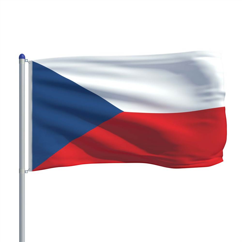 Czech Flag and Pole Aluminium 6 m