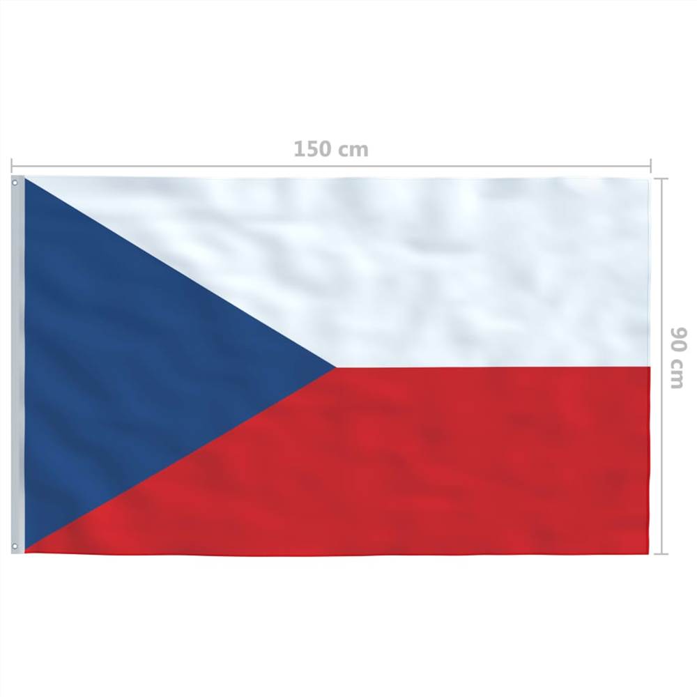 Czech Flag and Pole Aluminium 6 m