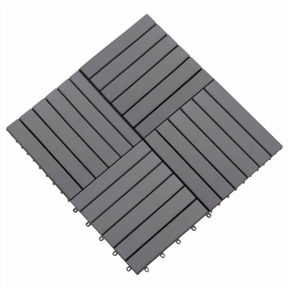 Decking Tiles 30 Pcs Grey Wash 30X30 Cm Solid Acacia Wood