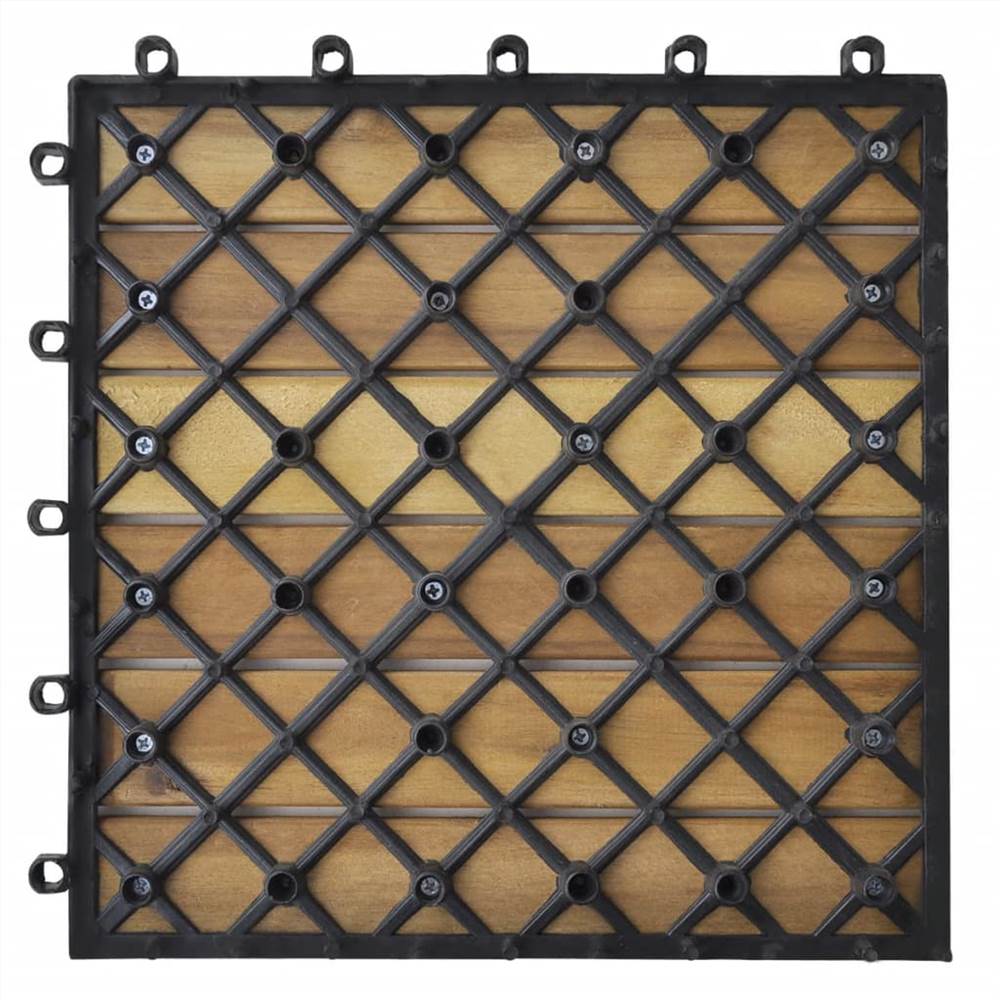 Decking Tiles Vertical Pattern 30 x 30 cm Acacia Set of 30