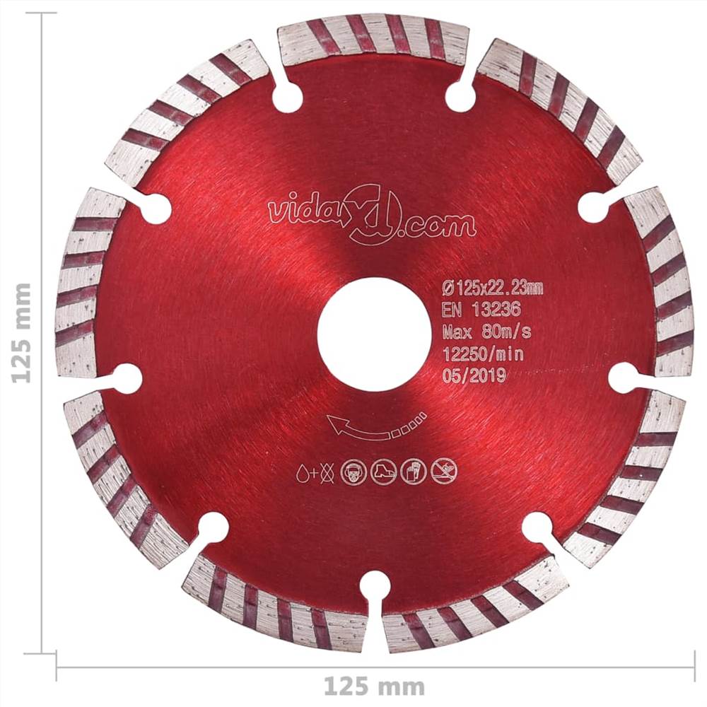 Diamond Cutting Discs 2 pcs with Turbo Steel 125 mm