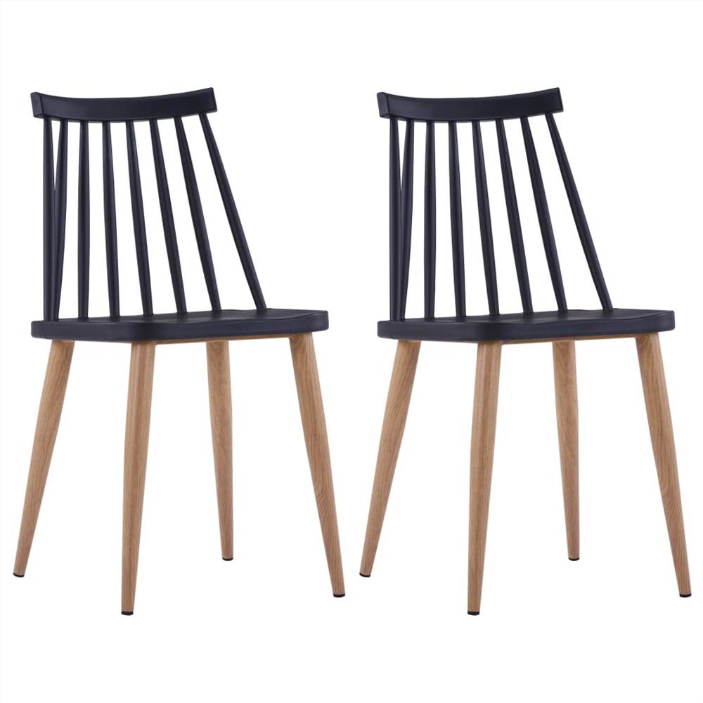 

Dining Chairs 2 pcs Black Plastic