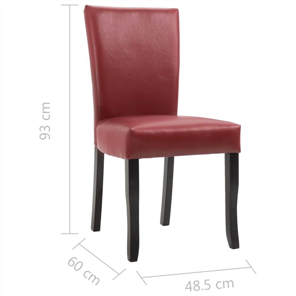 Dining Chairs 2 pcs Wine Red Faux Leather